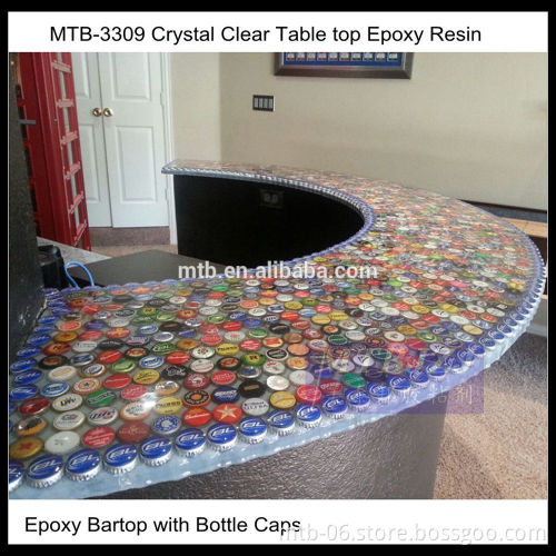 Crystal Clear Table top Epoxy Resin with Bottle Caps